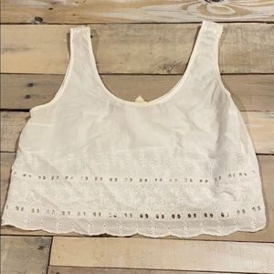White Lace Cropped Tank